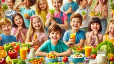 <img src="healthy-food-kids.jpg" alt="أطعمة صحية مناسبة لتغذية الأطفال">