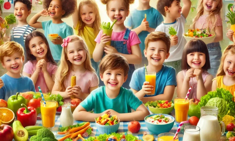 <img src="healthy-food-kids.jpg" alt="أطعمة صحية مناسبة لتغذية الأطفال">